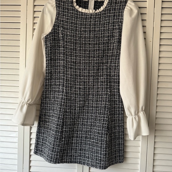 SHEIN Dresses & Skirts - SHEIN Black and White Long Sleeve Tweed Dress